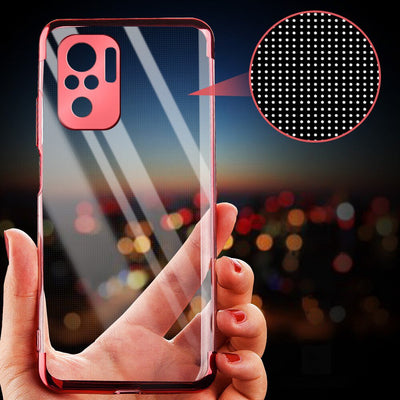 Clear Color Case Gel TPU Electroplating frame Cover for Xiaomi Redmi Note 10 5G / Poco M3 Pro blue — Hurtel
