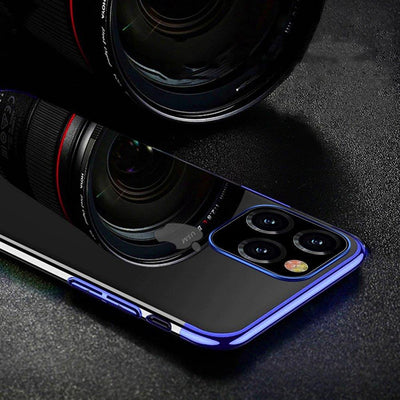 Clear Color Case Gel TPU Electroplating frame Cover for Samsung Galaxy A22 4G red — Hurtel
