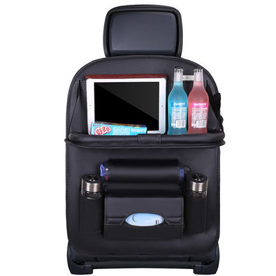 Car seat organizer seat protector seat cover shelf mini car table black — Hurtel
