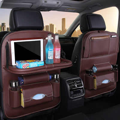 Car seat organizer seat protector seat cover shelf mini car table black — Hurtel