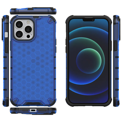 Honeycomb Case armor cover with TPU Bumper for iPhone 13 Pro Max blue — Hurtel