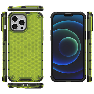 Honeycomb Case armor cover with TPU Bumper for iPhone 13 Pro Max green — Hurtel
