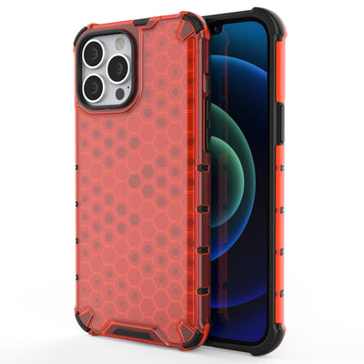 Honeycomb Case armor cover with TPU Bumper for iPhone 13 Pro Max red — Hurtel