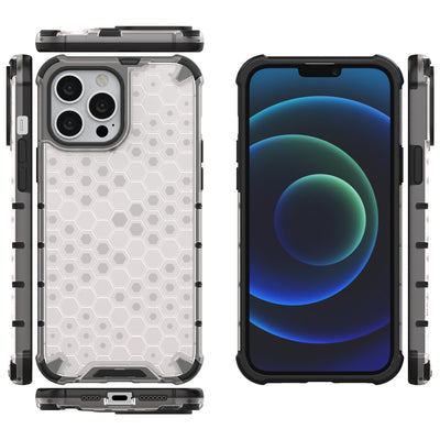 Honeycomb Case armor cover with TPU Bumper for iPhone 13 Pro Max transparent — Hurtel