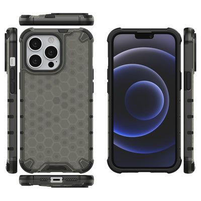 Honeycomb Case armor cover with TPU Bumper for iPhone 13 Pro black — Hurtel