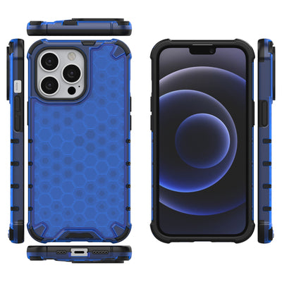 Honeycomb Case armor cover with TPU Bumper for iPhone 13 Pro blue — Hurtel