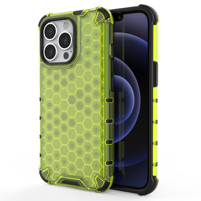 Honeycomb Case armor cover with TPU Bumper for iPhone 13 Pro green — Hurtel