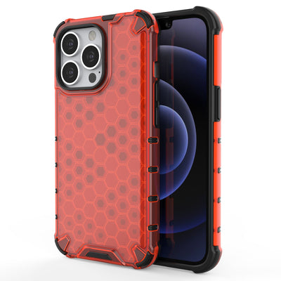 Honeycomb Case armor cover with TPU Bumper for iPhone 13 Pro red — Hurtel