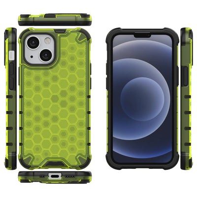 Honeycomb Case armor cover with TPU Bumper for iPhone 13 mini green — Hurtel