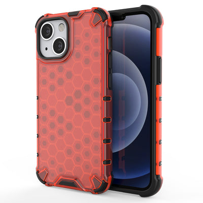 Honeycomb Case armor cover with TPU Bumper for iPhone 13 mini red — Hurtel