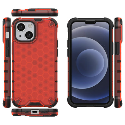 Honeycomb Case armor cover with TPU Bumper for iPhone 13 mini red — Hurtel