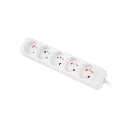 Lanberg Cable Power Strip, 5X French Outlets Quality-Grade Copper, 1.5 m | PS0-05E-0150-W