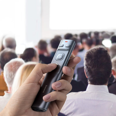 Baseus Orange Dot Wireless Presentation Laser Pointer - Gray (with battery)