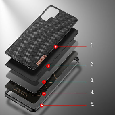 Dux Ducis Fino case covered with nylon material for Samsung Galaxy A03s black