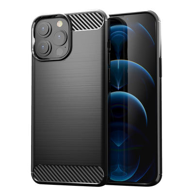 Carbon Case Flexible Cover TPU Case for iPhone 13 Pro Max black — Hurtel