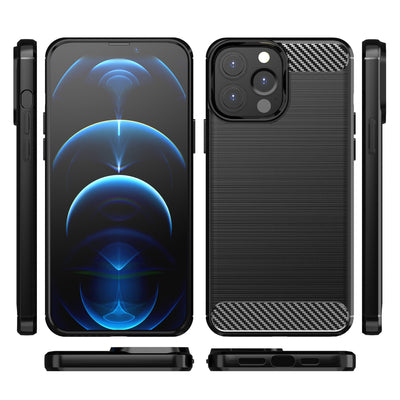 Carbon Case Flexible Cover TPU Case for iPhone 13 Pro Max black — Hurtel