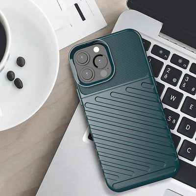 Thunder Case Flexible Tough Rugged Cover TPU Case for iPhone 13 Pro Max green — Hurtel