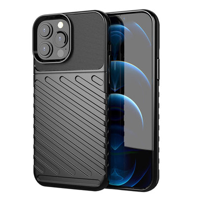 Thunder Case Flexible Tough Rugged Cover TPU Case for iPhone 13 Pro Max black — Hurtel