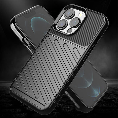 Thunder Case Flexible Tough Rugged Cover TPU Case for iPhone 13 Pro black — Hurtel
