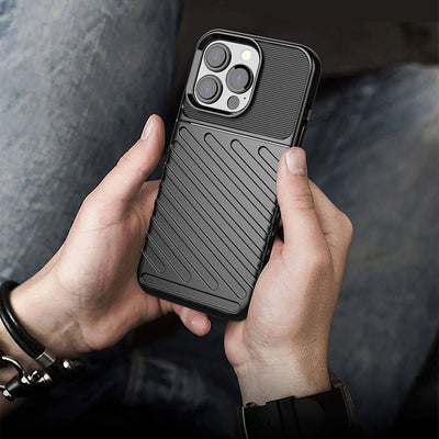Thunder Case Flexible Tough Rugged Cover TPU Case for iPhone 13 Pro black — Hurtel
