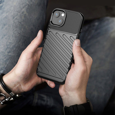 Thunder Case Flexible Tough Rugged Cover TPU Case for iPhone 13 mini black — Hurtel