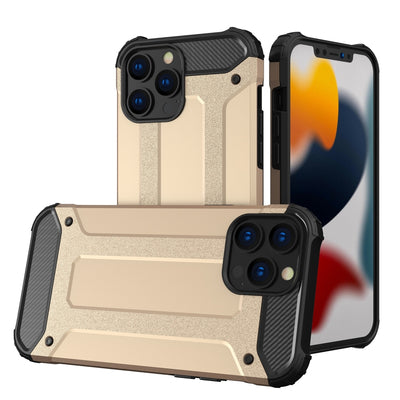 Hybrid Armor Case Tough Rugged Cover for iPhone 13 Pro Max golden — Hurtel