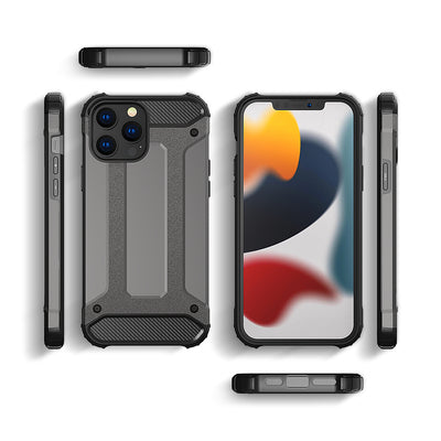 Hybrid Armor Case Tough Rugged Cover for iPhone 13 Pro silver — Hurtel