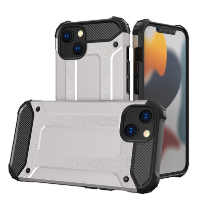 Hybrid Armor Case Tough Rugged Cover for iPhone 13 silver — Hurtel