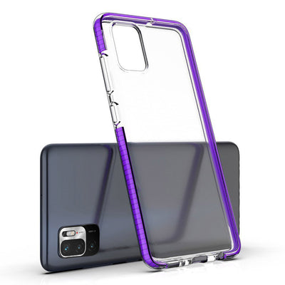 Spring Case clear TPU gel protective cover with colorful frame for Xiaomi Redmi Note 10 5G / Poco M3 Pro black — Hurtel