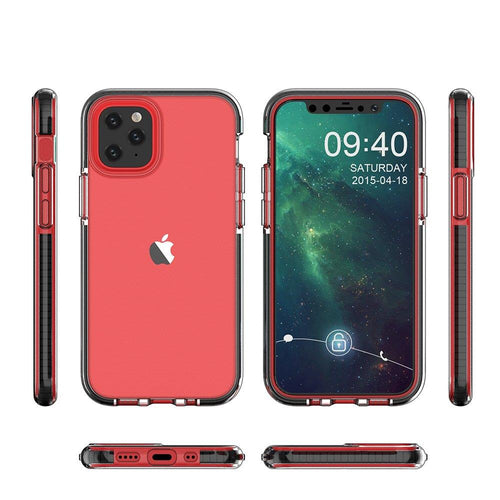 Spring Case clear TPU gel protective cover with colorful frame for iPhone 13 mini dark blue — Hurtel