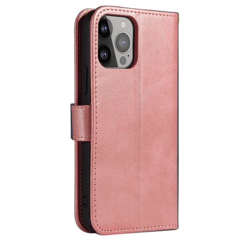 Magnet Case elegant bookcase type case with kickstand for iPhone 13 Pro pink — Hurtel