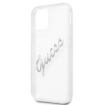 Guess GUHCP12LKTRSVSI iPhone 12 Pro Max 6.7" Transparent hardcase Vintage Script Silver
