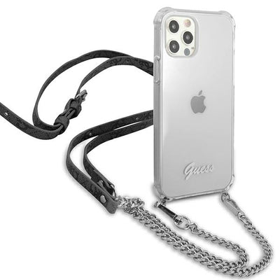 Guess GUHCP12MKC4GSSI iPhone 12/12 Pro 6.1" Transparent hardcase 4G Silver Chain