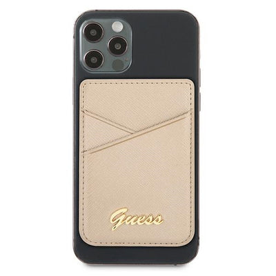 Guess Wallet Card Slot GUWMSSASLGO MagSafe Saffiano gold/gold