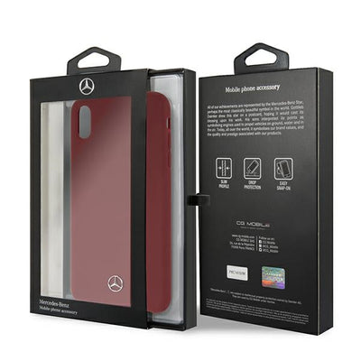 Mercedes Silicone Line Case for iPhone Xs Max - Red