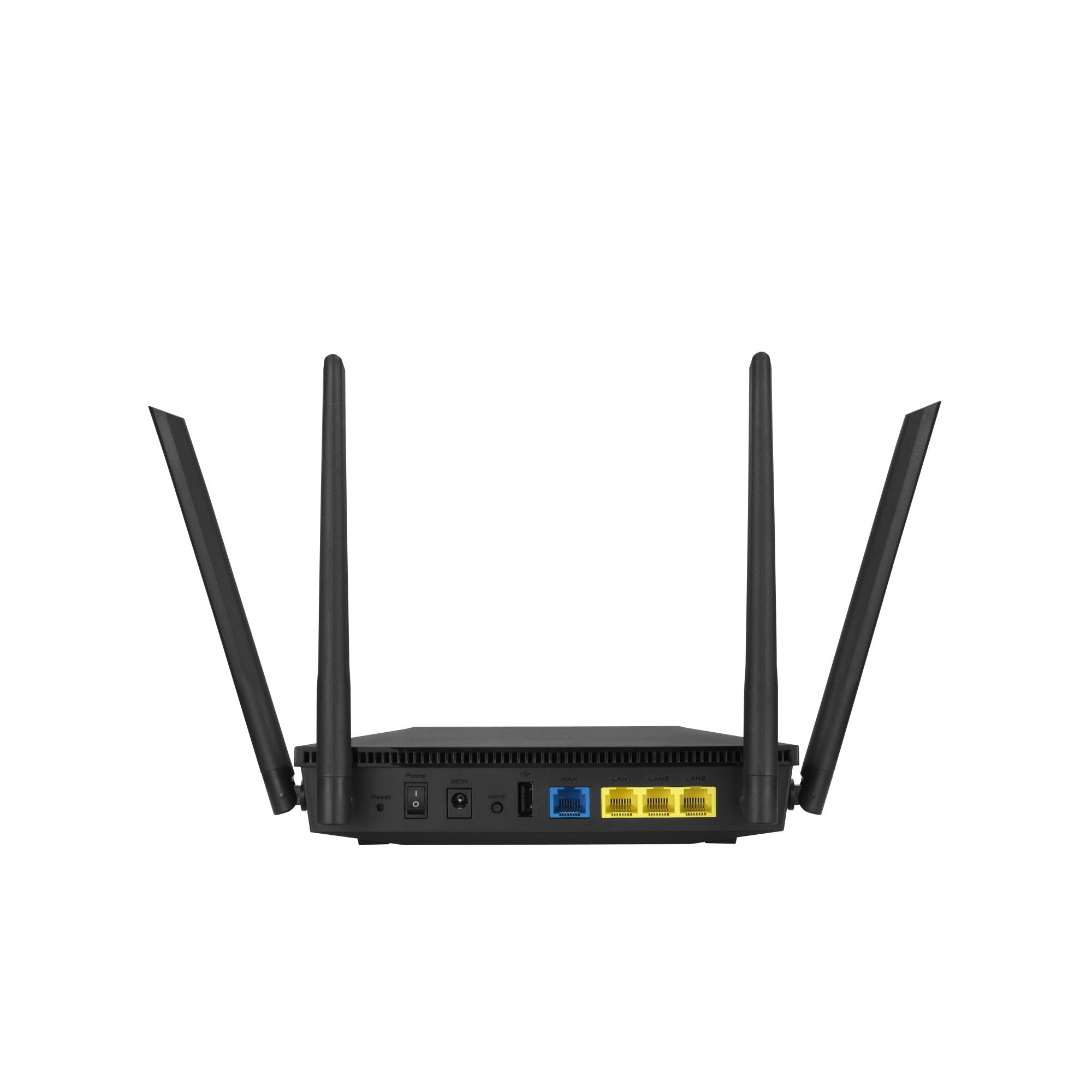 Wireless Router ASUS RT-AX53U Wi-Fi 6 (802.11ax) Ethernet WAN Yes WAN connection type RJ-45 Ethernet LAN Yes 3G Yes 4G Yes 1xLAN ports USB port Yes RT-AX53U