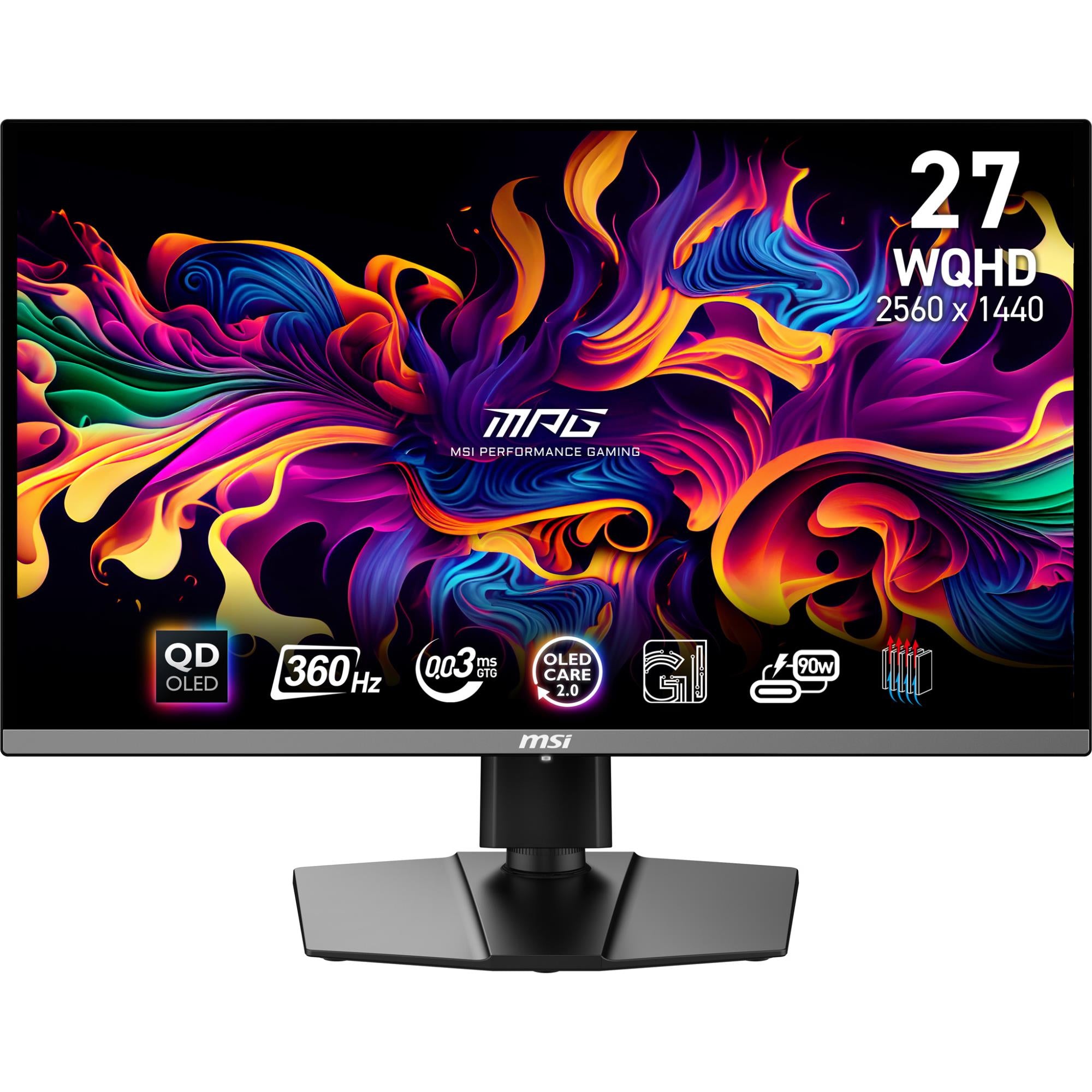 Monitor MSI MPG 271QRX QD-OLED 26.5" Gaming Panel QD-OLED 2560x1440 16:9 360Hz Matte 0.03 ms Swivel Pivot Height adjustable Tilt Colour Black MPG271QRXQD-OLED
