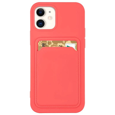Card Case Silicone Wallet Wallet with Card Slot Documents for iPhone 12 Pro Max Orange — Hurtel