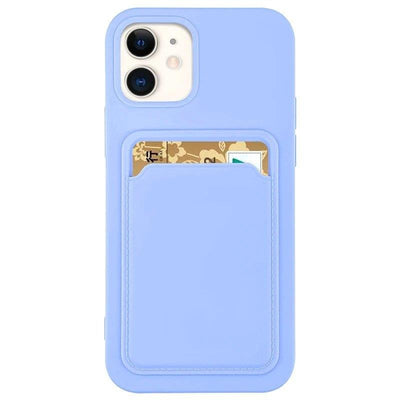 Card Case Silicone Wallet Wallet With Card Slot Documents For Samsung Galaxy A42 5G Purple — Hurtel