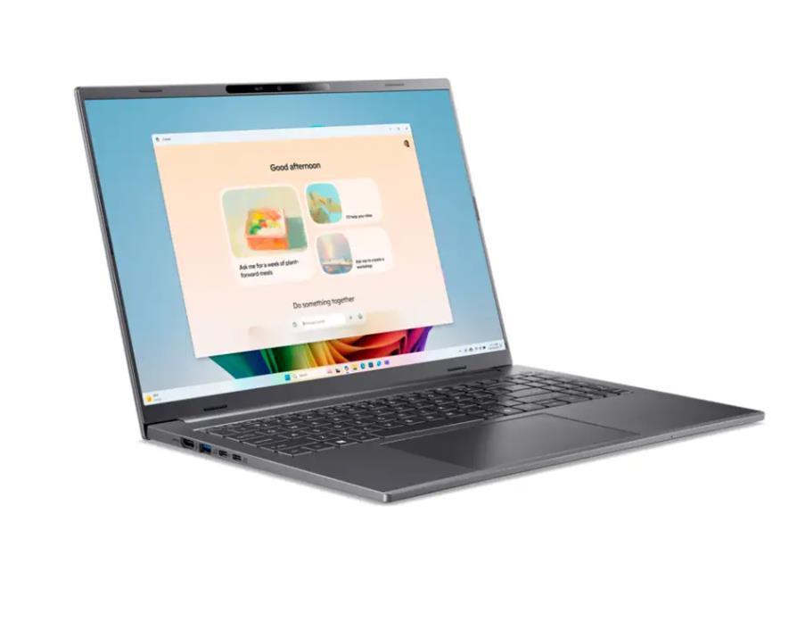 Notebook ACER Aspire Aspire 16 AI A16-11M-X9L6 CPU Qualcomm Snapdragon X X1-26-100 3000 MHz 16" 1920x1200 RAM 32GB LPDDR5x SSD 1TB Qualcomm Adreno GPU Integrated ENG Card Reader microSD Windows 11 Home Steel Grey 1.55 kg NX.JLNEL.002