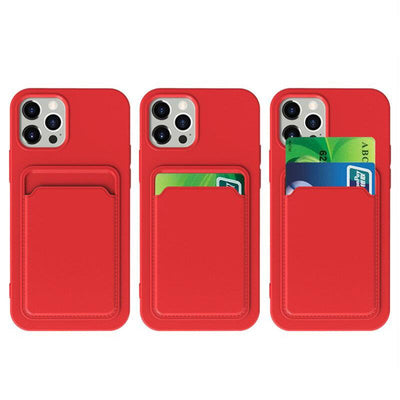 Card Case Silicone Wallet Case with Card Slot Documents for Samsung Galaxy A72 4G Navy Blue — Hurtel