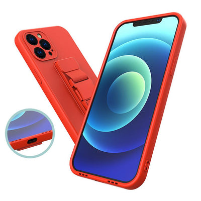 Rope case gel case with a chain lanyard bag lanyard iPhone 12 red — Hurtel