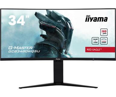 LCD Monitor IIYAMA 34" Gaming/Curved/21 : 9 Panel VA 3440x1440 21:9 180Hz Matte 0.4 ms Speakers Height adjustable Tilt Colour Black GCB3480WQSU-B1