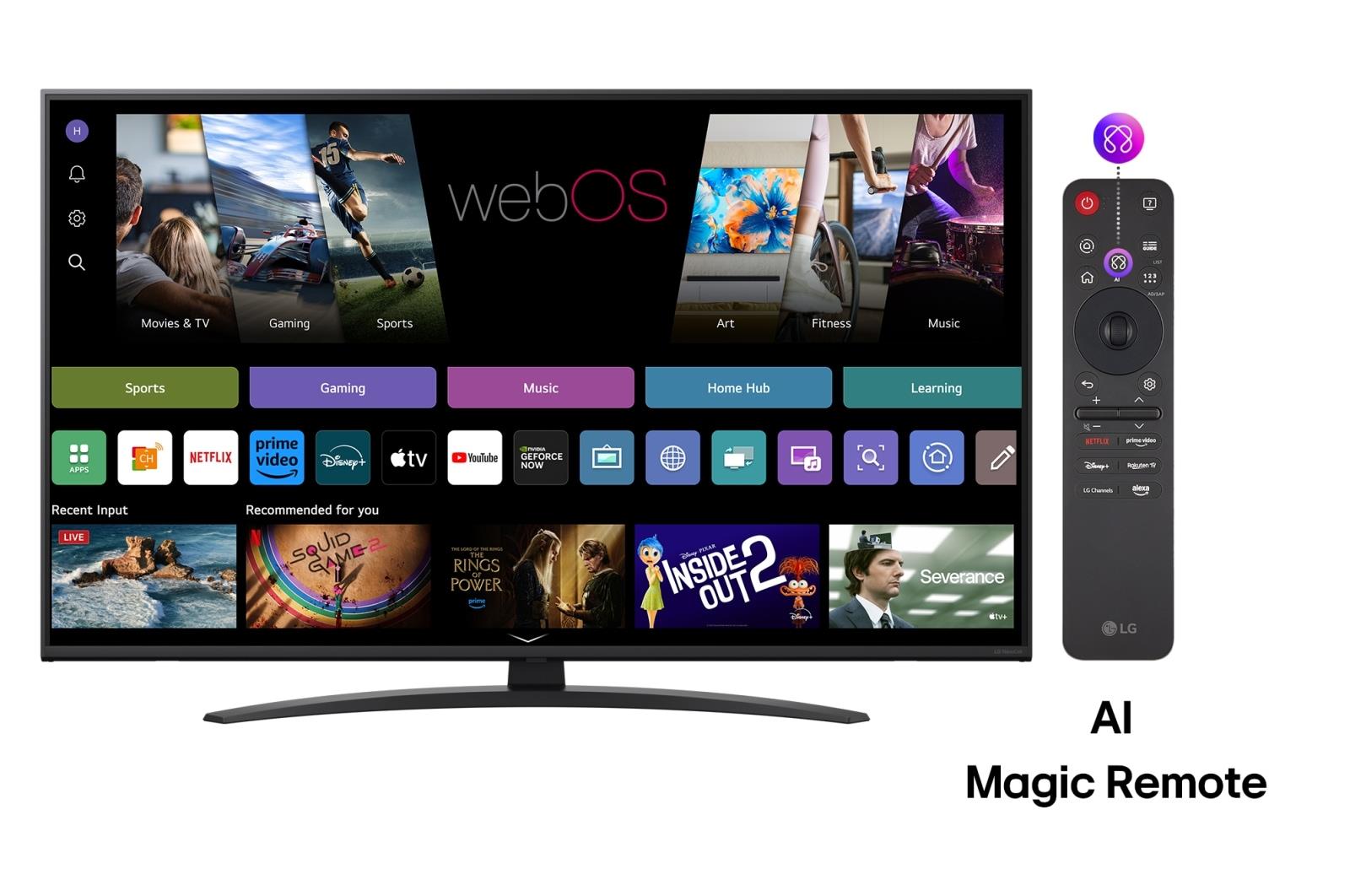 TV Set LG 50" 4K/Smart 3840x2160 Wireless LAN Bluetooth webOS Black 50NANO81A3A