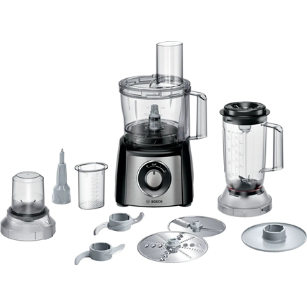 Bosch | Food Processor MultiTalent 3 Plus | MCM3PM386 | 900 W | Number of speeds 2 | Bowl capacity 2.3 L | Black/Stainle