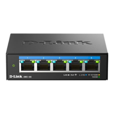 D-Link | DMS-105/E | 5-Port 2.5G Multi-Gigabit Desktop Switch | Desktop | Unmanaged