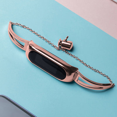 Metal bracelet for Xiaomi Mi Band 3 / 4 / 5 / 6 band strap - pink — Hurtel