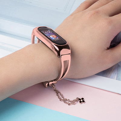 Metal bracelet for Xiaomi Mi Band 3 / 4 / 5 / 6 band strap - pink — Hurtel