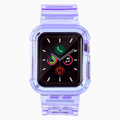 Silicone Band Strap Bracelet Case Strap Light Set for Apple Watch 44mm - Purple — Hurtel