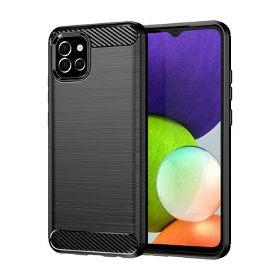 Carbon Case Flexible Cover Case for Samsung A03S EU (166.5) black — Hurtel